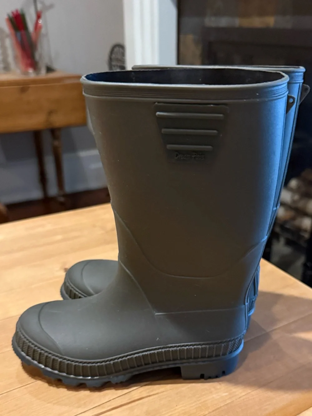 Kids Waterproof Rain Boots - Dark Gray. Size 12. New!